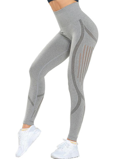 Sexy Solid Hollow Peach Hip Yoga Leggings