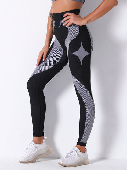 Seamless Knitted Breathable Printing Tight Yoga Fitness Leggings