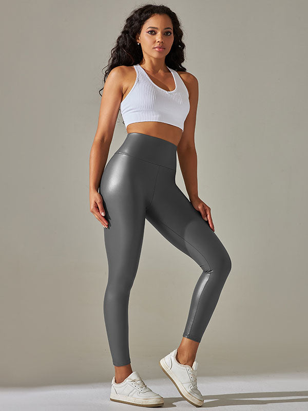 Skinny Leg Wrap High-Waisted Solid Color Leggings