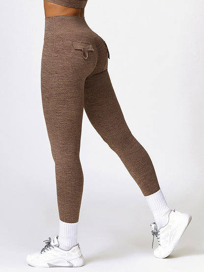 Skinny Leg Wrap Contrast Color High-Waisted Tights Leggings