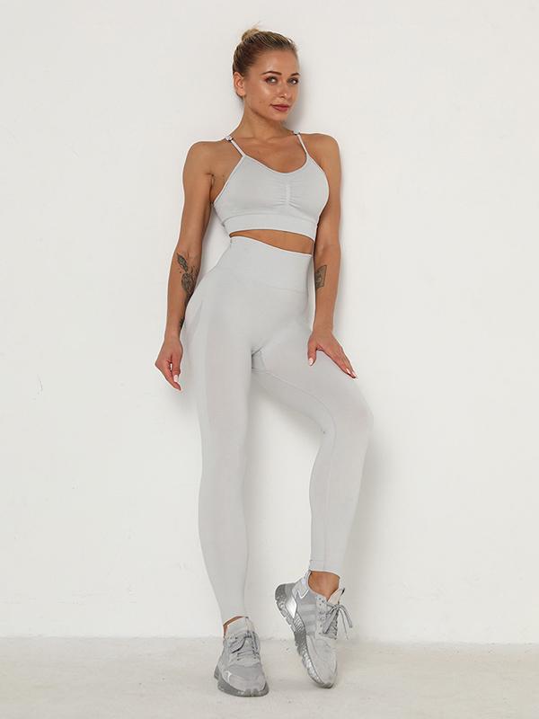 Wrap Solid Absorb Sweat Yoga Suits