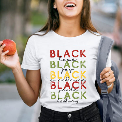 Black Love Joy Excellence Pride History Teacher T-Shirt