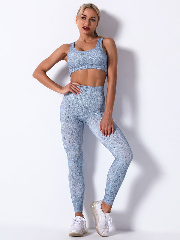 Printing  Mdriff Baring Tight Fitting Gym Suit