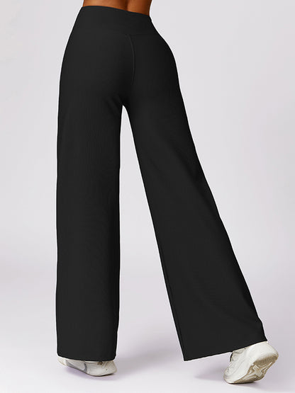 Loose Wrap High-Waisted Solid Color Athletic Pants