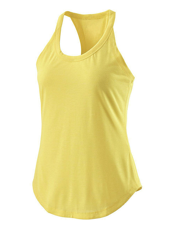 U Collar Backless Breathable Soild  Vest