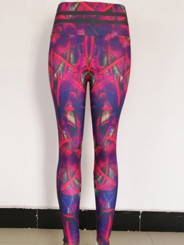 Leaf Print Wrap Sports Leggings