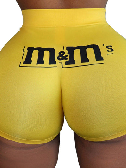 Amusing Printed Flexible Seamless Sports Shorts