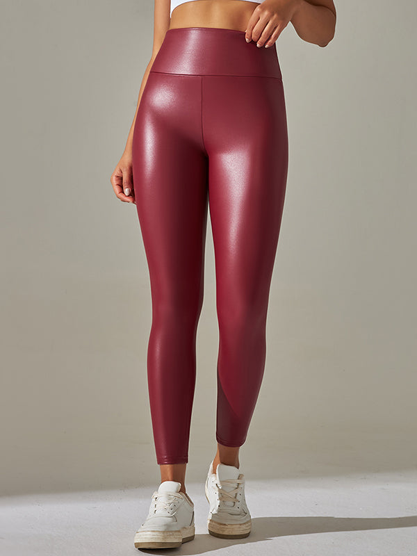 Skinny Wrap High-Waisted Solid Color Leggings