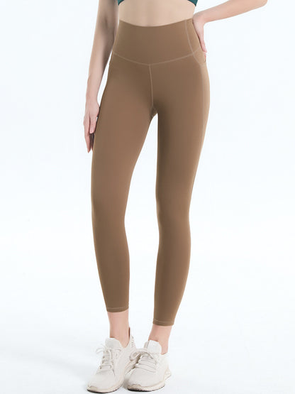 Skinny Leg Wrap High-Waisted Pockets Solid Color Leggings