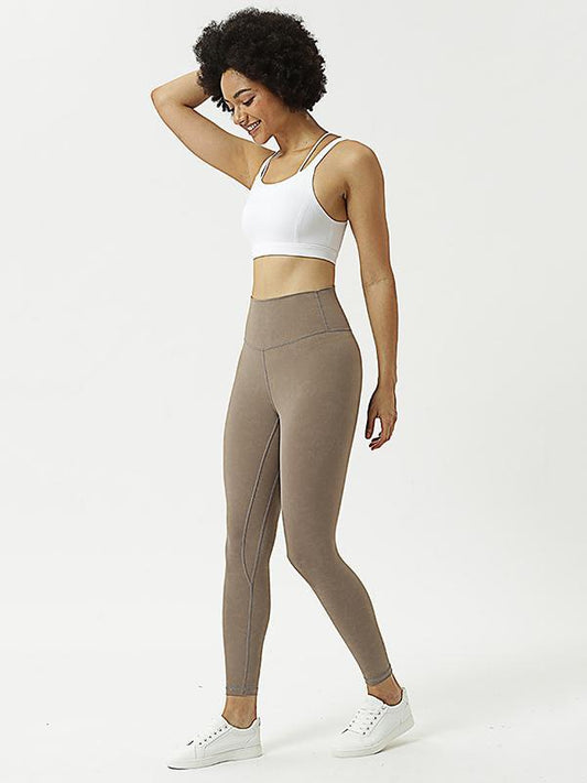 Solid Color High-Waisted Sports Leggings