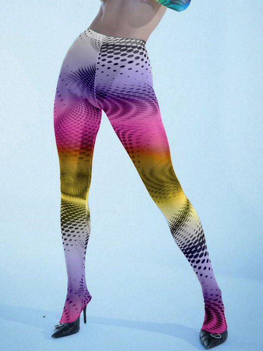 Printed Color High Waisted Leggings