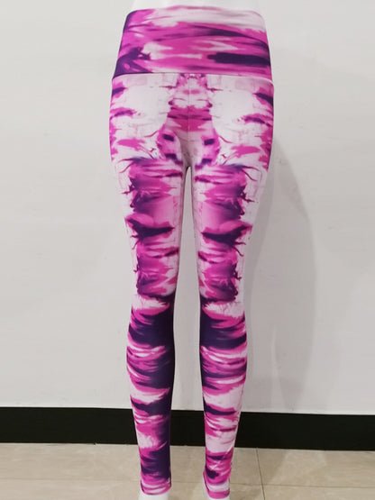 Abstract Gradient Digital Printing Slim Fit High Waist Sports Leggings