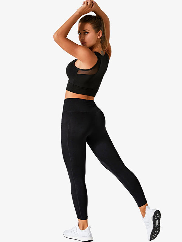 High-Waisted Pockets Wrap Solid Color Leggings