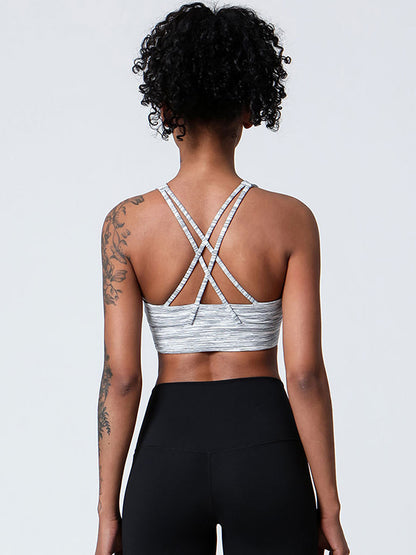 Zip Back Crossover Sports Bra