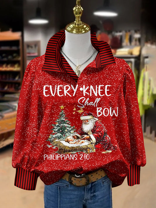 Santa Claus Belief Print Long Sleeve Top