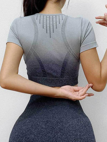 Gradient Wrap Breathable Yoga Tees