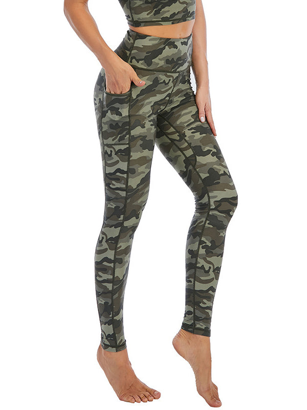 High Waist Camouflage Printed Yoga Leggings