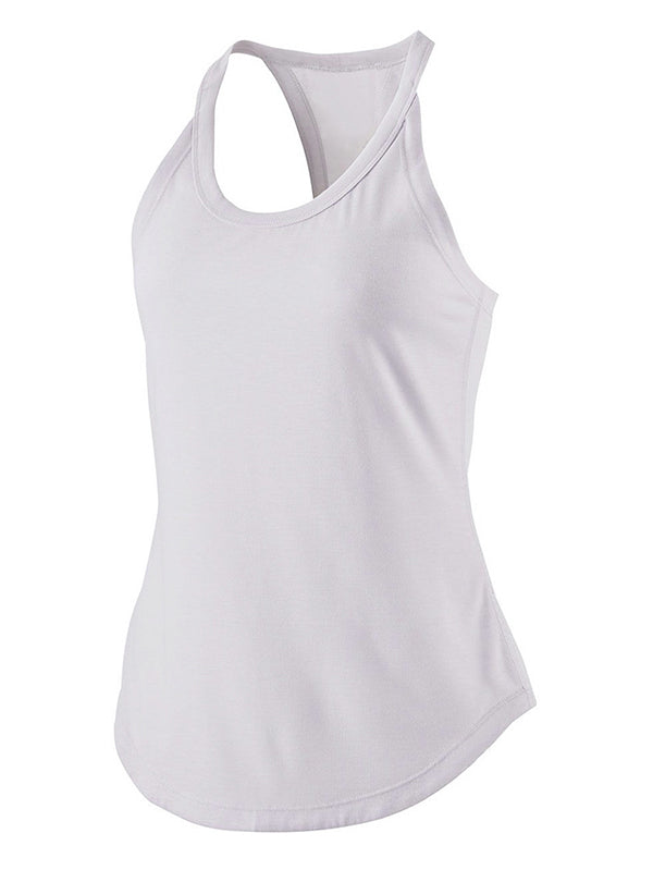 U Collar Backless Breathable Soild  Vest