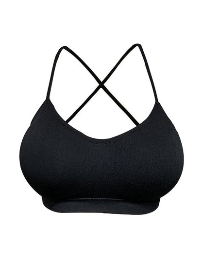 Solid Wrap Backless Spaghetti-Neck Bra