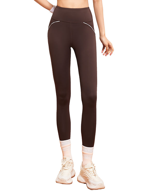 Skinny Leg Wrap Contrast Color High-Waisted Leggings