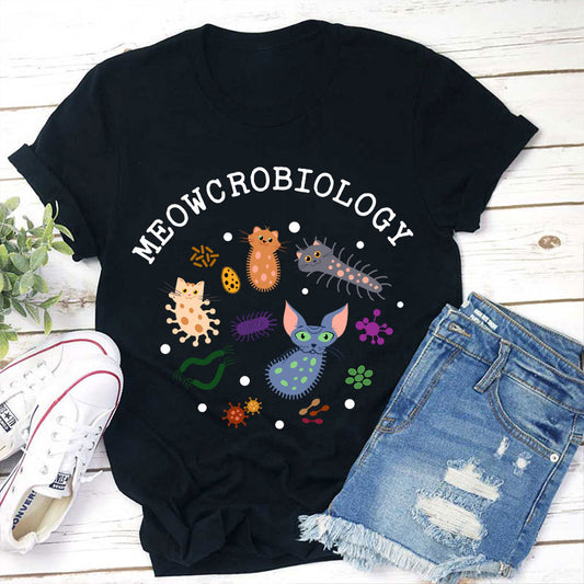 Meowcrobiology Teacher T-Shirt