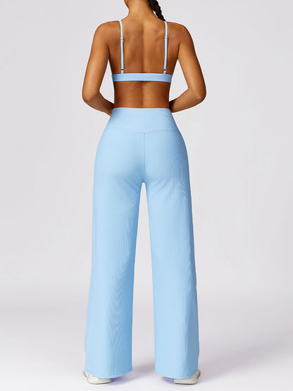 Loose Wrap High-Waisted Solid Color Athletic Pants