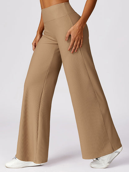 Loose Wrap High-Waisted Solid Color Athletic Pants