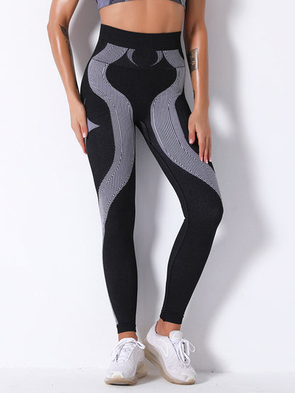 Seamless Knitted Breathable Printing Tight Yoga Fitness Leggings