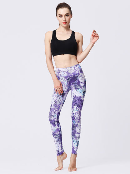 High-Waist Printed Sports Leggings