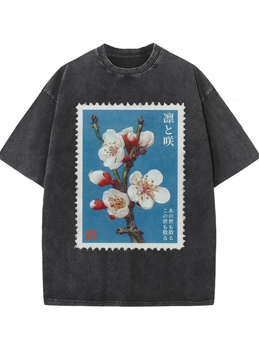 The Blooming And Withering Of Plum Blossoms Washed T-shirt