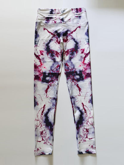 Marble Printing Empire Slim Quick-Dry Yoga Leggings