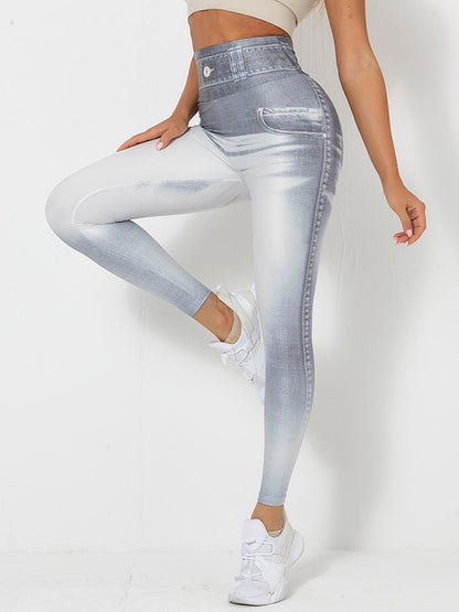 Skinny Wrap High-Waisted Printed Leggings