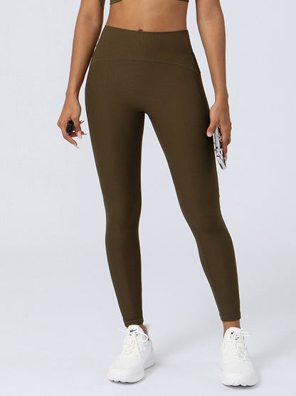 Wrap High-Waisted Pockets Solid Color Leggings