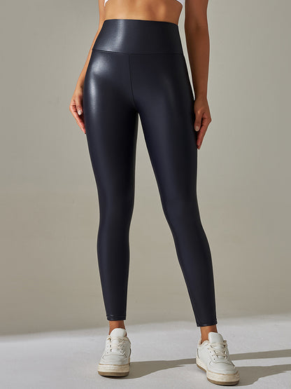 Skinny Wrap High-Waisted Solid Color Leggings