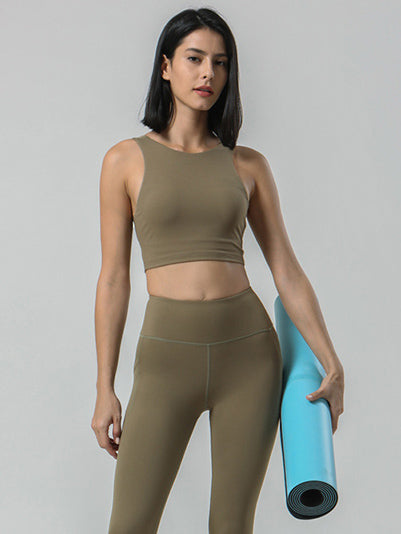 Breathable Solid Color High-Waisted Pockets Yoga Suits