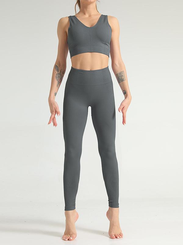 Wrap Solid High Waist Yoga Suits