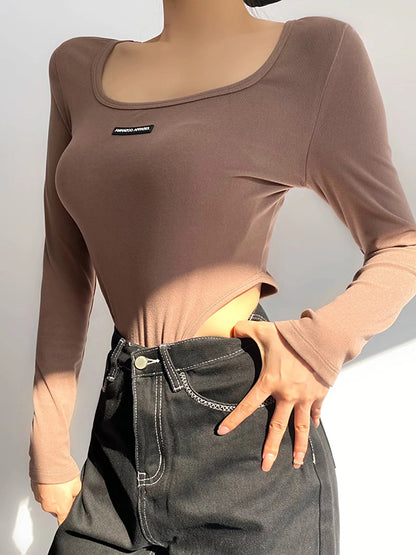 Long Sleeves U-Neck Bodysuits