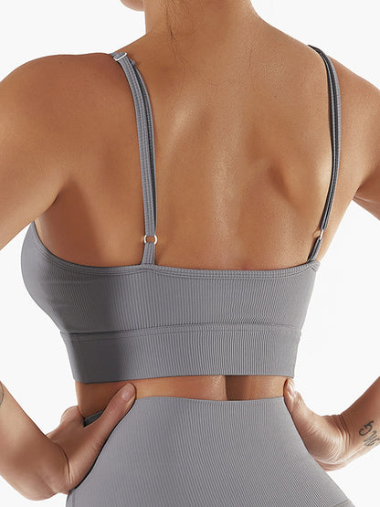 Solid Gather Yoga Bra