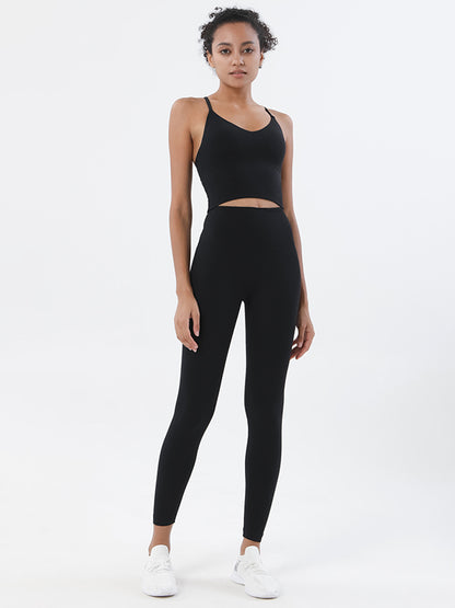 High-Waisted Pockets Solid Color Yoga Bottoms