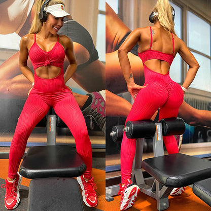 Wave Pattern Fashion Tight Fitness Jumpsuit