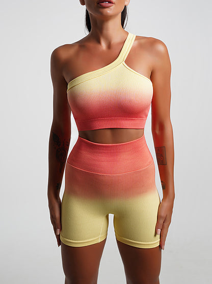 Skinny Sleeveless Gradient Yoga Suits