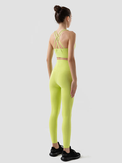 High-Waisted Pockets Solid Color Yoga Bottoms