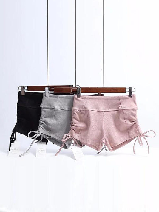 Wrap Solid High Waist Sports Shorts