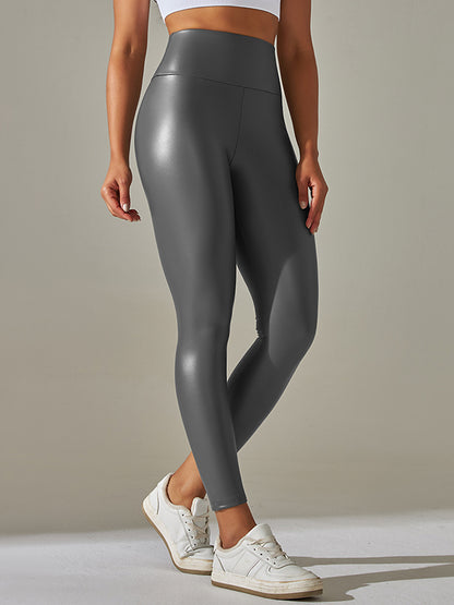 Skinny Wrap High-Waisted Solid Color Leggings