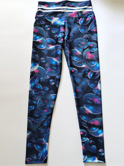 Bubble Printed Quick-Dry Hip-Lifting Sports Leggings