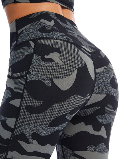 High Waist Camouflage Printed Yoga Leggings