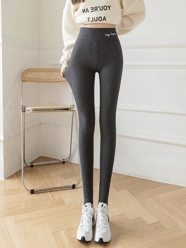 Casual Skinny Leg Letter Print Keep Warm Leggings