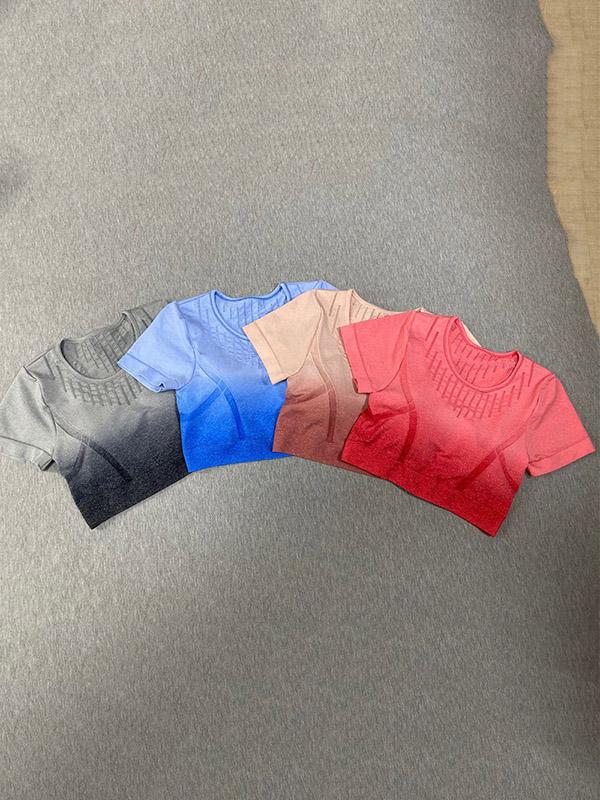 Gradient Wrap Breathable Yoga Tees