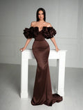 Sexy Temperament Sleeveless Floral Bandeau Slim-Fit Mopping Fishtail Skirt