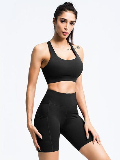 Wrap Solid Quick Dry Sleeveless Yoga Suits